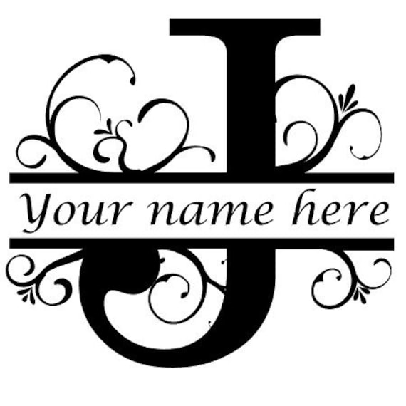 Download Letter J Floral Initial Monogram Family Name Vinyl Decal | Etsy