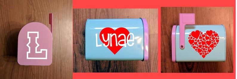 Mini Valentine/'s Mailbox Personalized Kids Valentine/'s Gift For Kids Cute Valentine/'s Mailbox Vinyl Decoration Candy Container