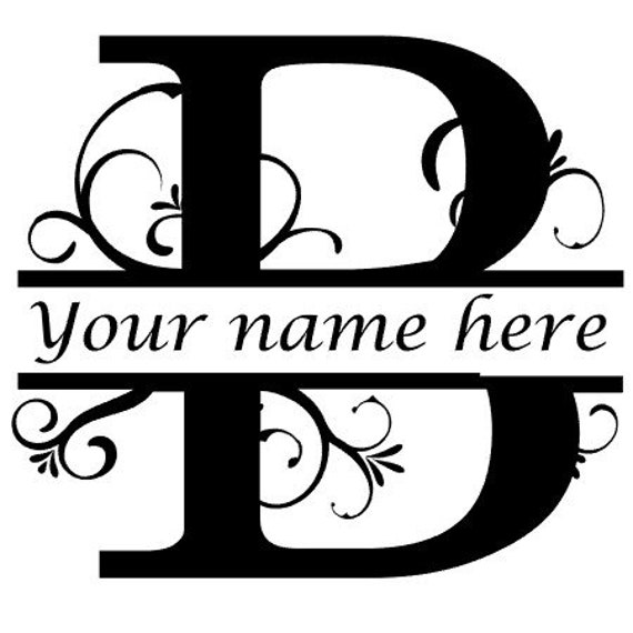 Letter B Floral Initial Monogram Family Name Vinyl Decal | Etsy