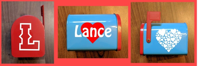 Mini Valentine/'s Mailbox Personalized Kids Valentine/'s Gift For Kids Cute Valentine/'s Mailbox Vinyl Decoration Candy Container