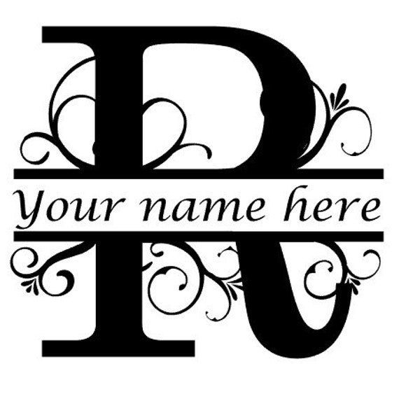 Letter R Floral Initial Monogram Family Name Vinyl Decal | Etsy