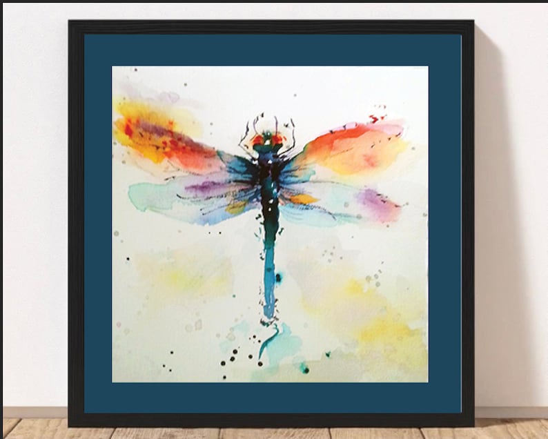 Watercolor Study Dragonfly PRINTABLE Wall Art Digital Downloadable Art ...