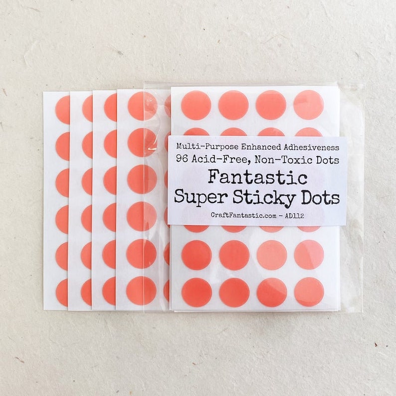 SUPER STICKY DOTS Double-Sided Adhesive 96 Sticky Dots Super High-Tack Great for Collage Card Making Attach Ribbon image 2