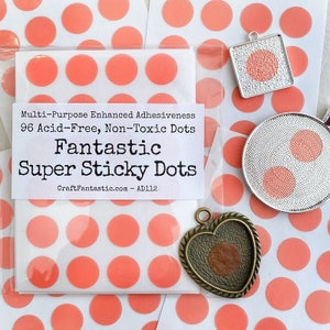 SUPER STICKY DOTS Double-Sided Adhesive 96 Sticky Dots Super High-Tack Great for Collage Card Making Attach Ribbon image 1