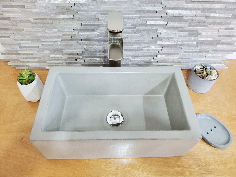 17x10 Rectangle Vessel Concrete Sink Etsy
