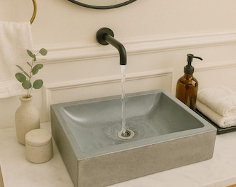 Rectangular Vanity Sink – Modern Bathroom Basin – Trough Style Sink – Ready to Ship