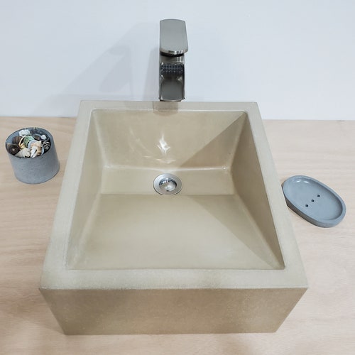 19 White Shallow Vessel Ramp Sink With Slot Drain Etsy