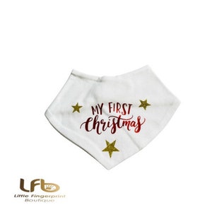 Baby first Christmas bib, newborn keepsake, a stocking filler for baby , children&#39;s bib ,  Cute Baby Bib , New Baby Gift , baby shower gift