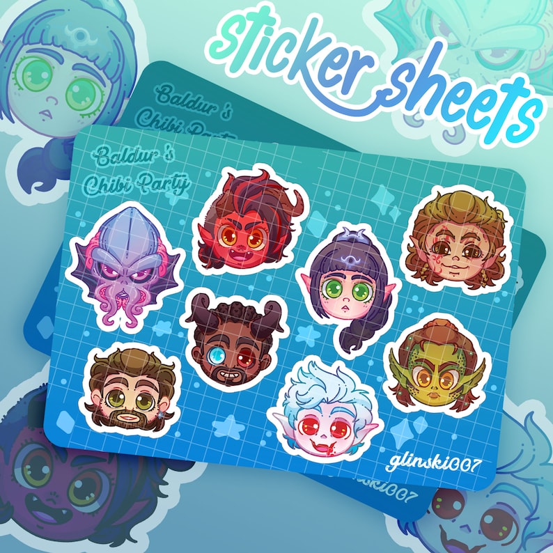 Drow Sticker BG3 Chibi Sticker Sheet - Etsy