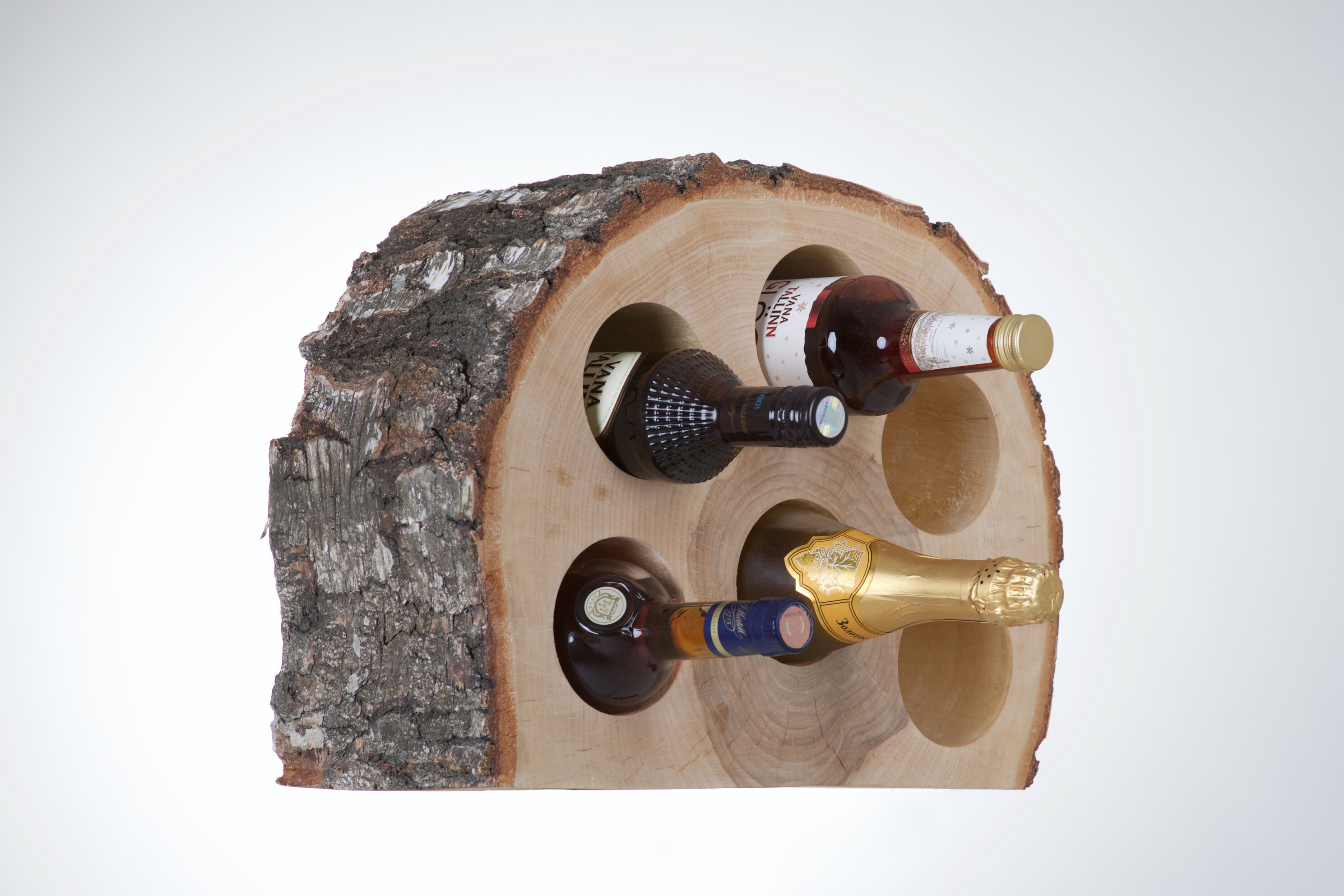 Birch log Wine Rack Etsy