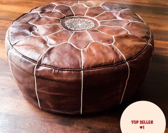 Pouf marocchino gigante in vera pelle di alta qualità