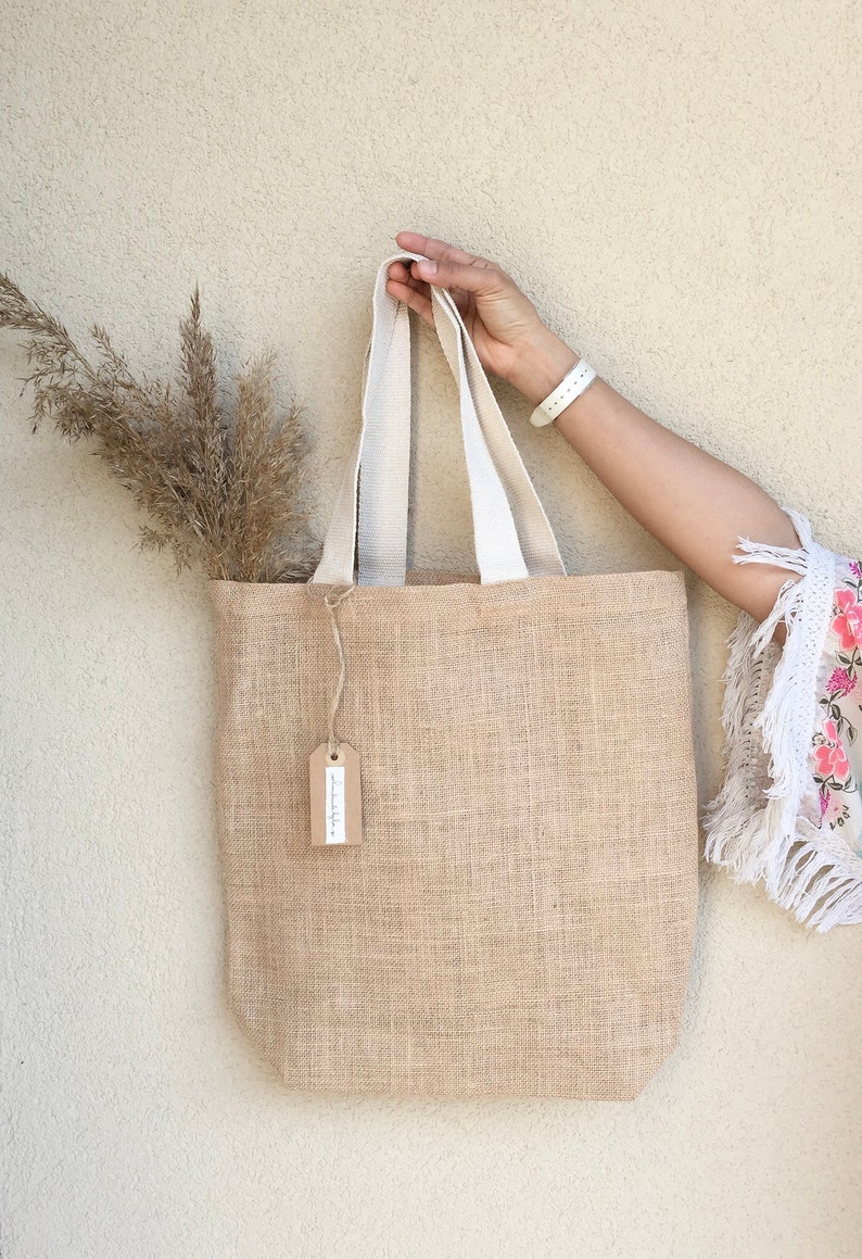 Burlap Bag Shopping Bag Burlap Tote Bag Farmers Market Bag Etsy