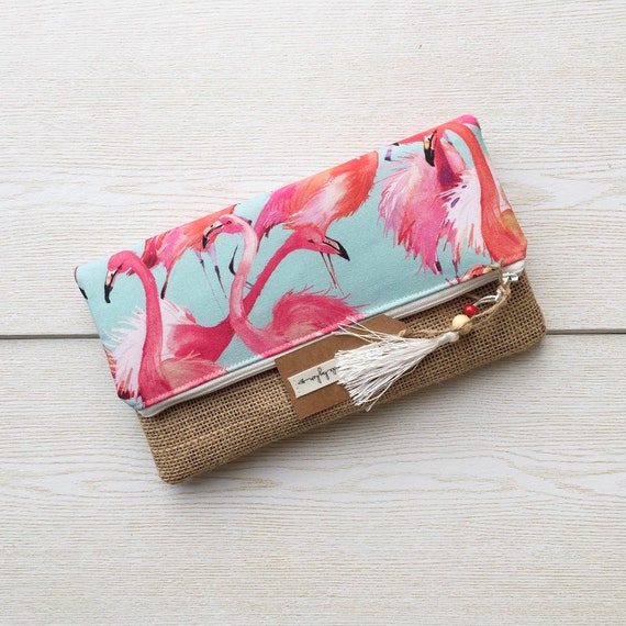 Clutch Womens Tropical Jungle FlamingoesCoin Purse Wallet Handbag