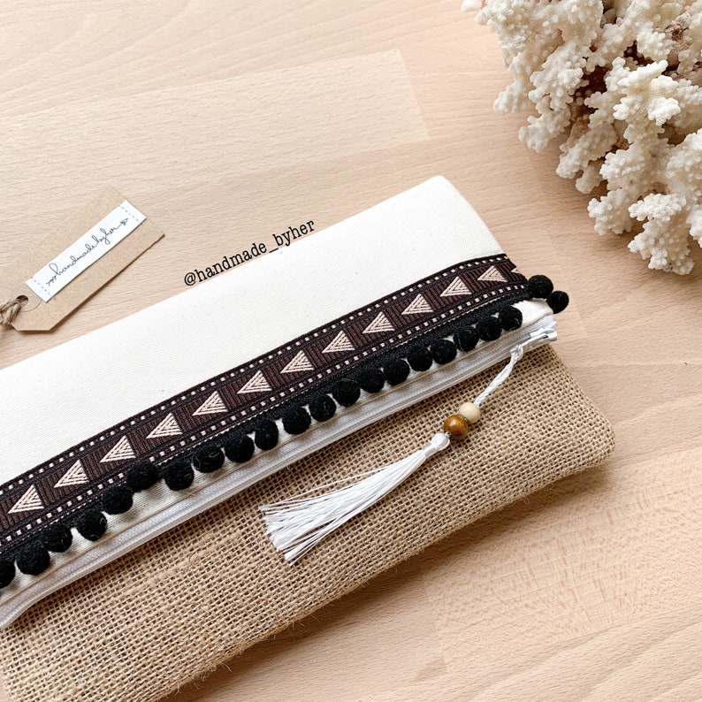 Wristlet Clutch Burlap Clutch Summer Clutch Bridesmaid Etsy