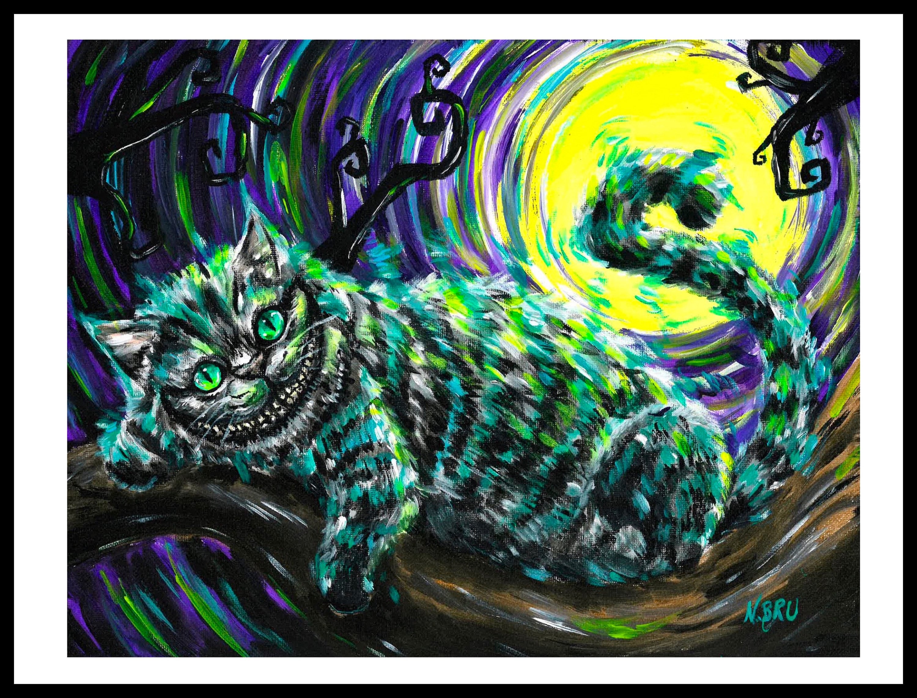 Cheshire Cat Art Print from Tim Burtons Alice in Wonderland Etsy