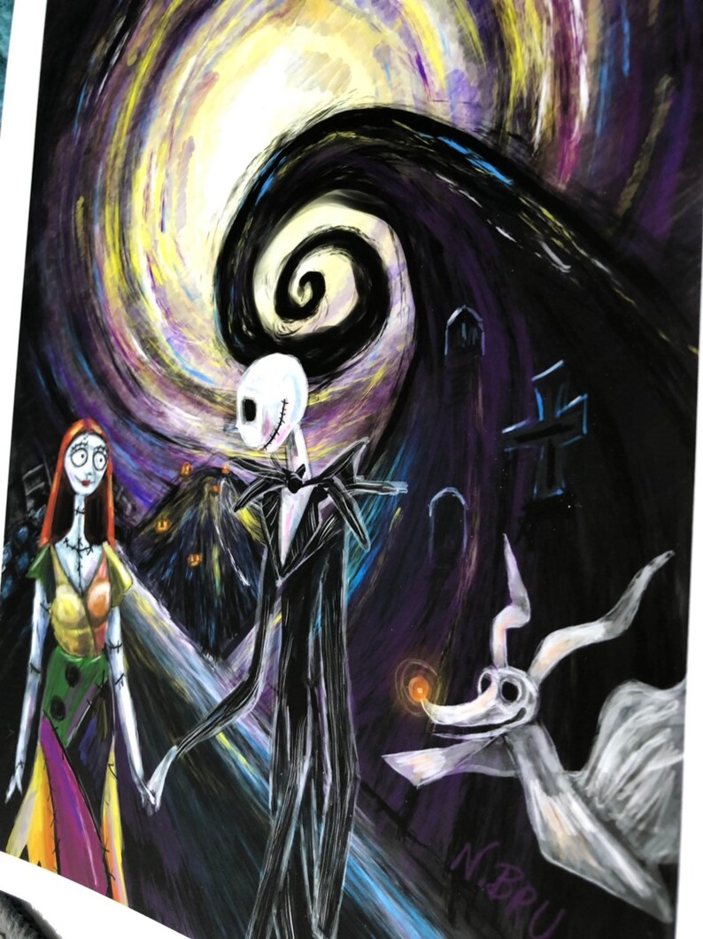 Nightmare Before Christmas Art Print Etsy