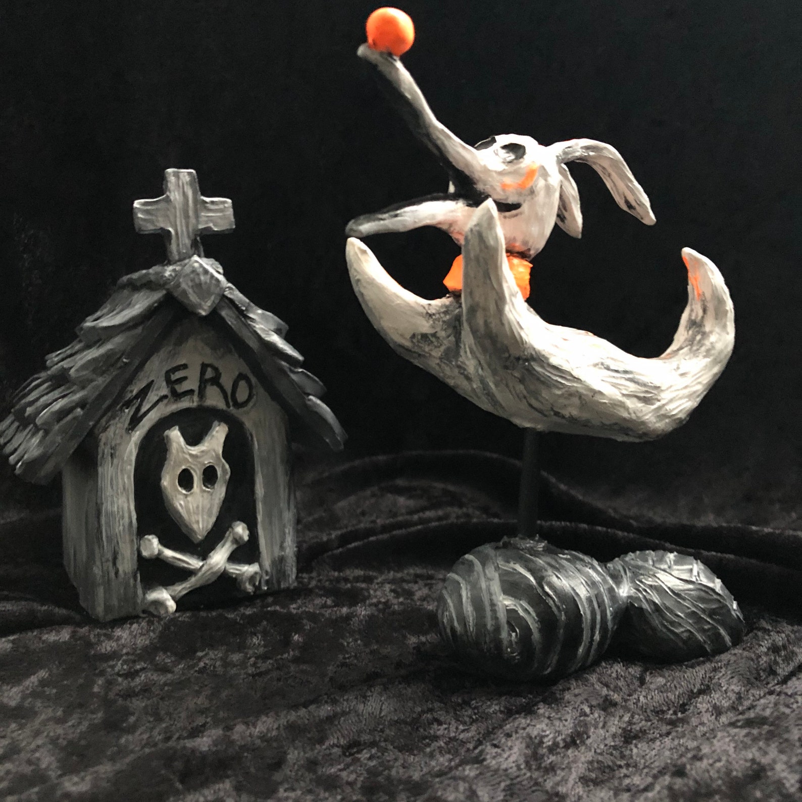 Nightmare before Christmas Zero and Dog house sculptures Etsy