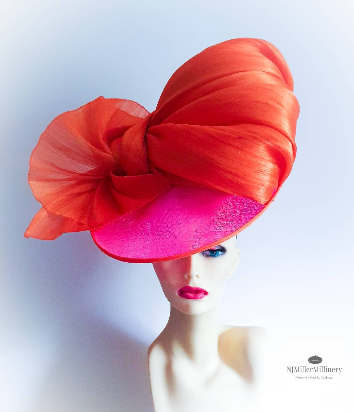 A Bright Pink and Orange Fascinator 