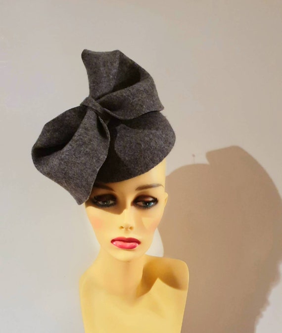 A Charcoal Dark Grey Mix Wool Felt 