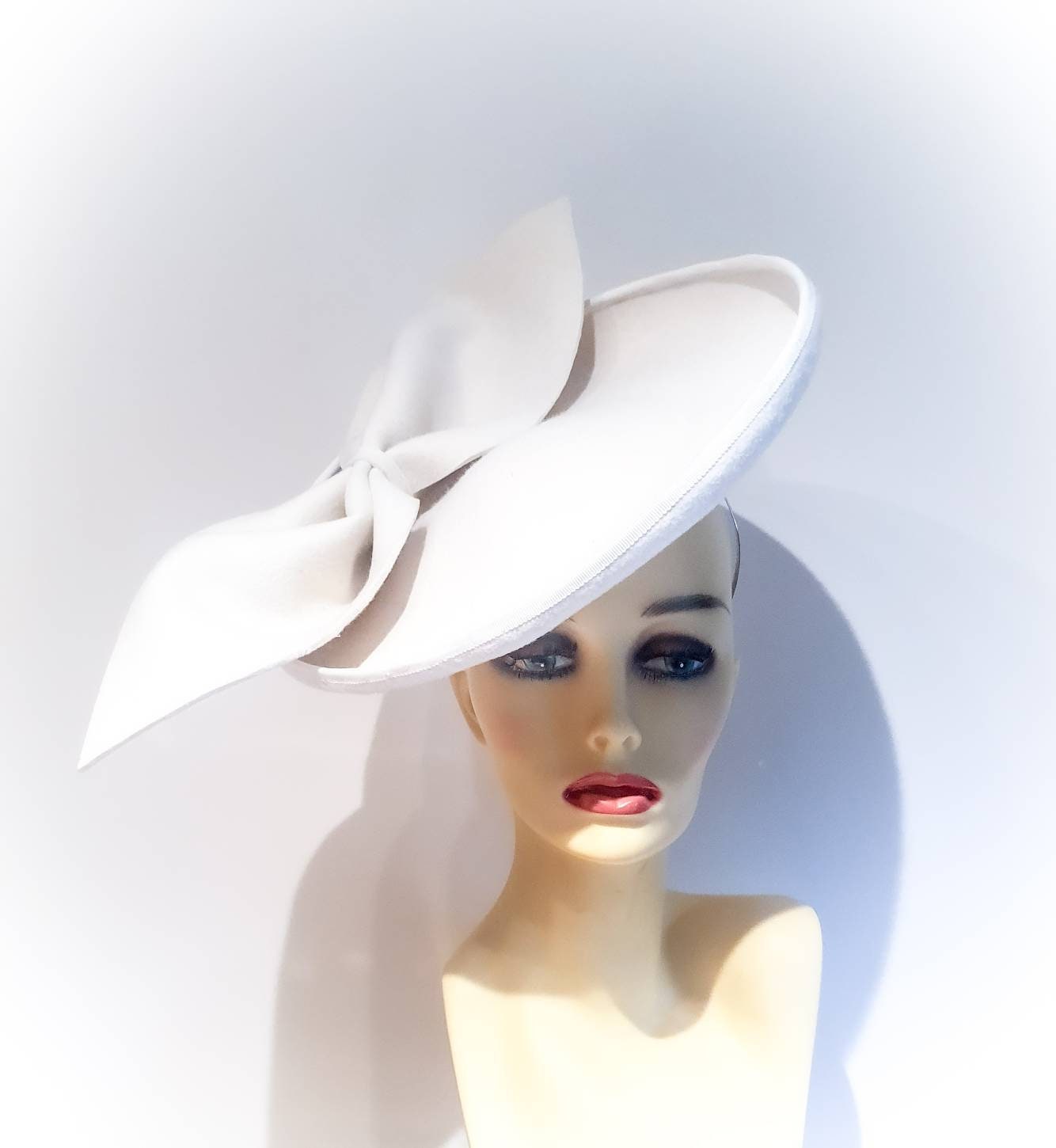 Ivory Wool Felt Fascinator / Hatinator 