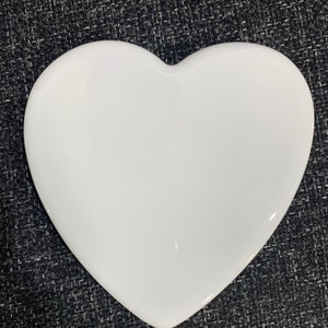 Heart Shaped Porcelain Photo Plaque 4&quot; wide x 4&quot; high - Memorial Headstone Sign - Weatherproof Grave Marker