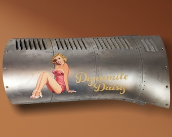 Dynamite Daisy Nose Art on stainless steel Airbus A320 Pylon Cover wall art WW2