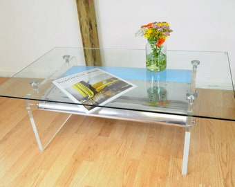 Acrylic Wing Coffee Table is Upcycled from decommissioned Boeing 757 wing leading edge flap