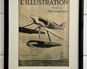 L'Illustration cover  plane aircraft L'Aéronautique 1930 Original Print