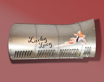 Lucky Lucy Nose Art on stainless steel Airbus A320 Pylon Cover wall art WW2