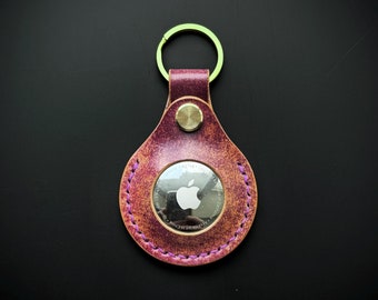 Rocado Shell Cordovan Handmade AirTag Leather Keychain Case, Keyfob Case