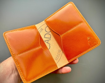Portefeuille à deux volets Rocado Shell Cordovan en cuir