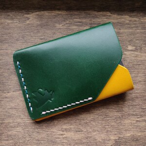 Leather Card Holder, Minimalist Credit Card Holder, Pocket Vegetable Tanned Compact Wallet image 1