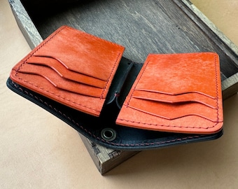 Vertical Leather Wallet, Cash Holder Leather Wallet, Bi-Fold Middle Wallet, Men Gift Wallet, Women Gift Wallet