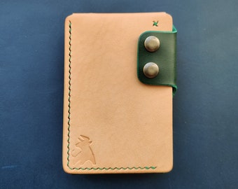 Leather Card Holder, Vegetable Tanned Pocket Mini Wallet, Minimalist Card Holder Case