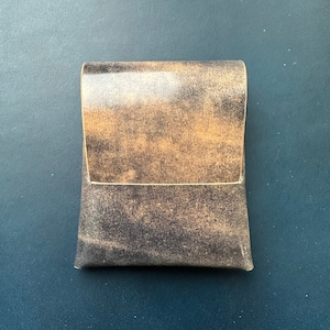 Portafoglio porta carte in pelle Cordovan senza cuciture, portafoglio minimalista origami, custodia porta carte EDC