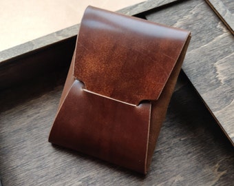 Rocado Shell Cordovan Leather Cards Wallet, Origami Minimalist Wallet, EDC Card Holder Case