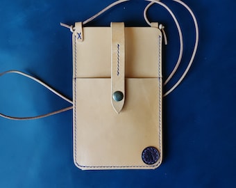 Handmade Leather Crossbody Phone Bag: Slim Shoulder Bag
