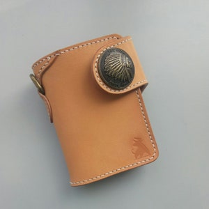 Cartera de motociclista de cuero con monedero, cartera concho, cartera de camionero, cartera con cadena, cartera de hombre, cartera de cuero, cartera de motociclista