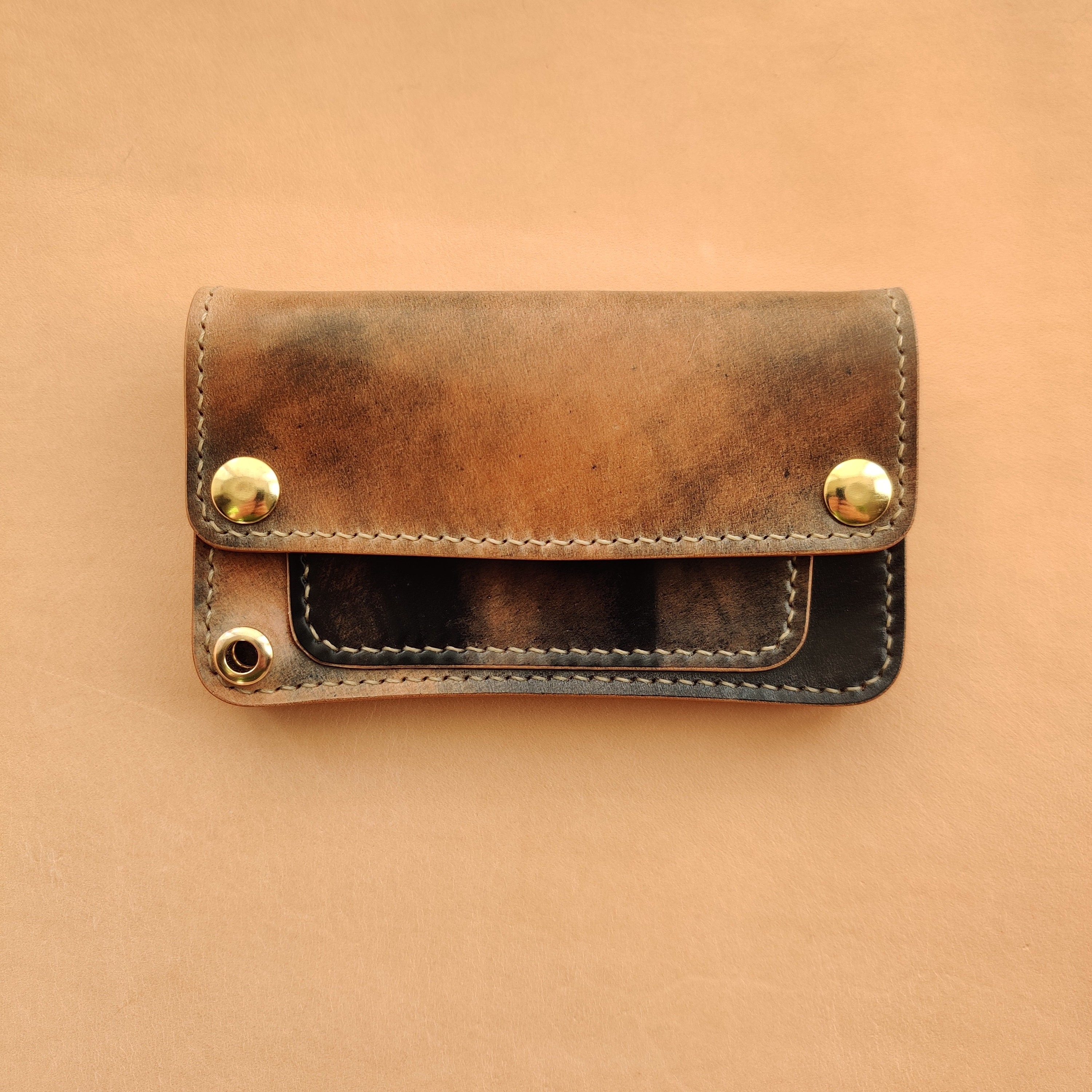Rocado Shell Cordovan Mini Trucker Wallet, Luxury Compact