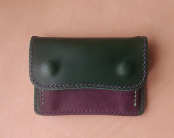 Handmade Japanese Style Compact Leather Wallet With Coin Purse, Leather Card And Cash Holder