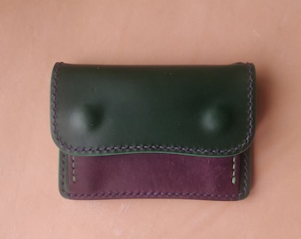 Handmade Japanese Style Compact Leather Wallet With Coin Purse, Leather Card And Cash Holder