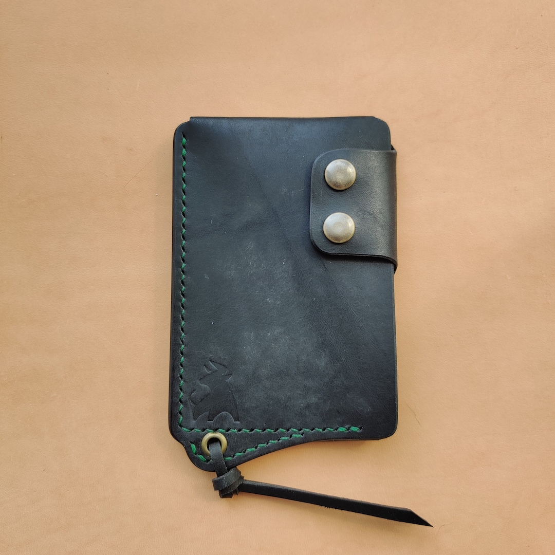 Black - Handcrafted Printed Card Holder with Slips 17