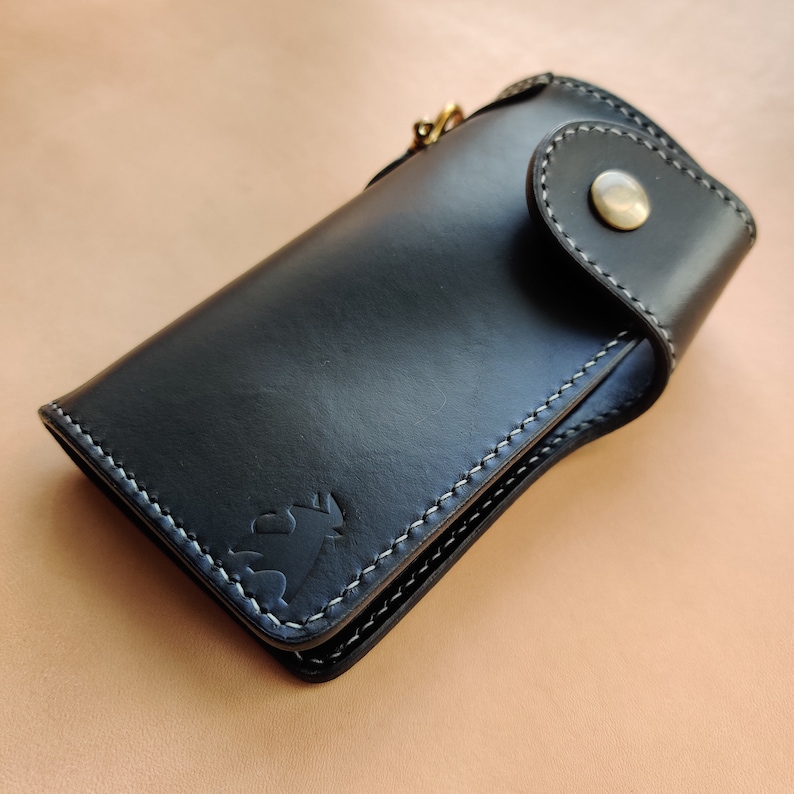 Biker Wallet With A Ring For Chain Or Lanyard, Veg Tanned Travel Western Wallet image 2