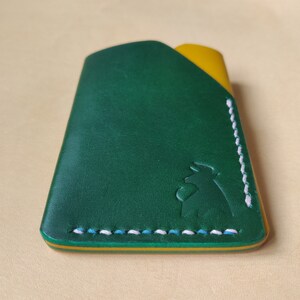 Leather Card Holder, Minimalist Credit Card Holder, Pocket Vegetable Tanned Compact Wallet image 4