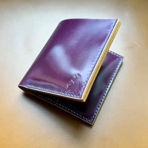 Portefeuille Rocado Shell Cordovan, Portefeuille à deux volets en cuir, Portefeuille de luxe