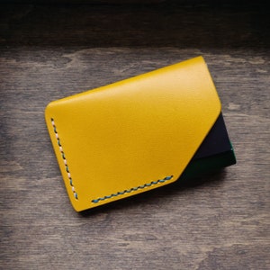 Leather Card Holder, Minimalist Credit Card Holder, Pocket Vegetable Tanned Compact Wallet image 3