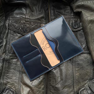 Porta-passaporte Rocado Shell Cordovan Leather, estojo para documentos e cartões de crédito, estojo para passaporte, carteira de viagem