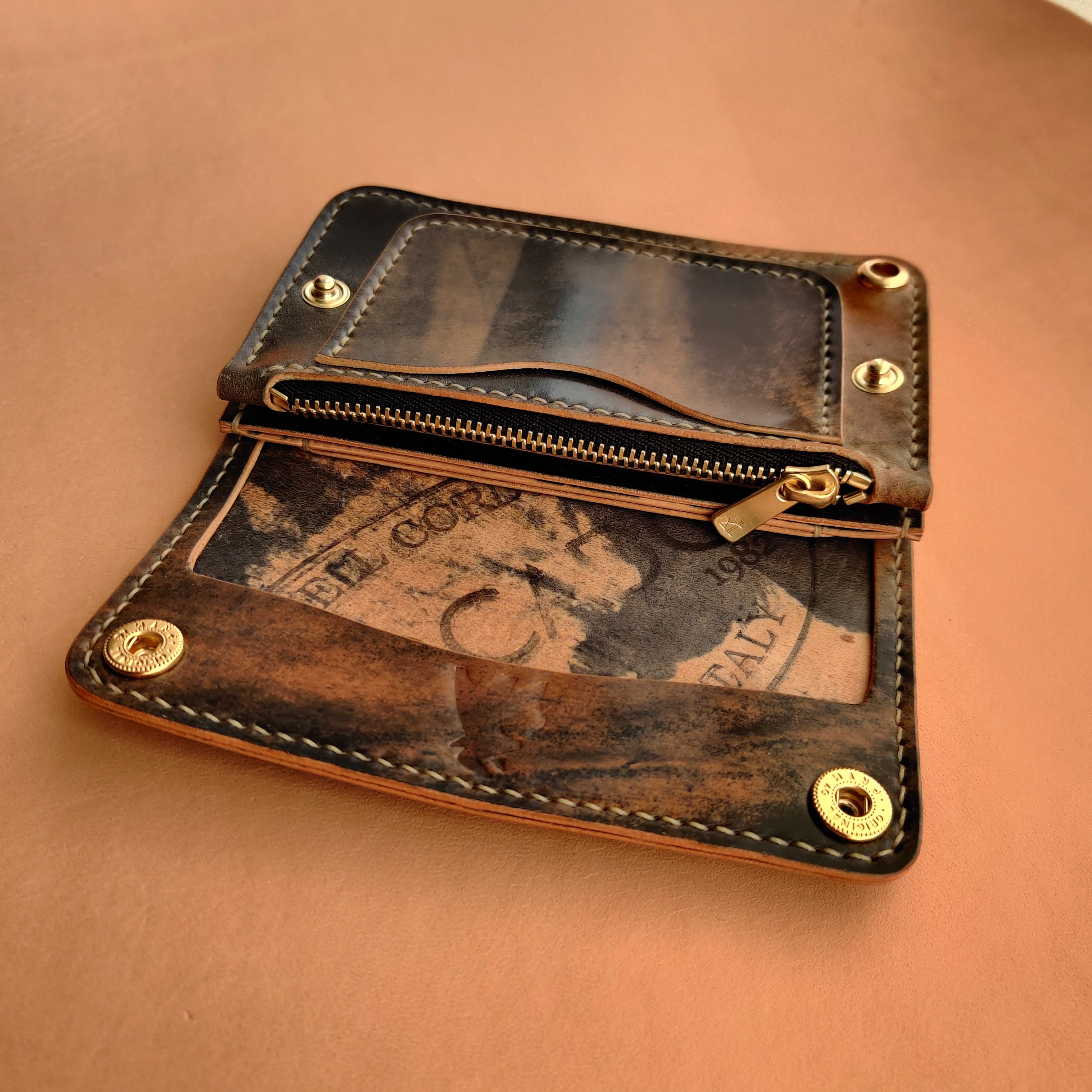 Rocado Shell Cordovan Mini Trucker Wallet, Luxury Compact