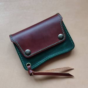 Cartera de camionero corta con un anillo para cadena o cordón, cartera EDC para ciclista, ciclista o camionero
