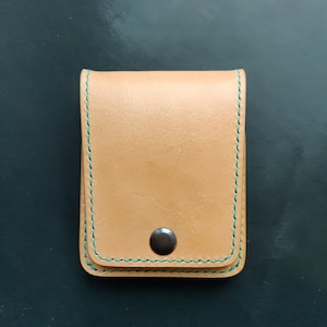 Cartera EDC plegable vertical minimalista de cuero